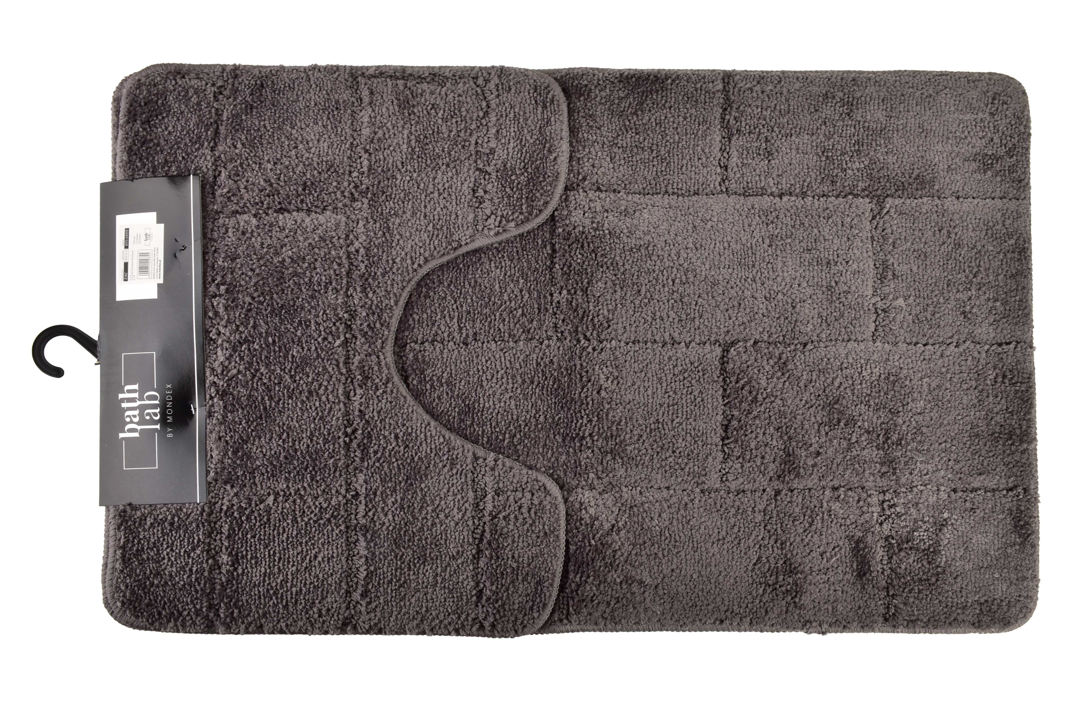 Kylpyhuonematto polyesteri ZAC 50x37/50x80 cm tummanharmaa 2 kpl