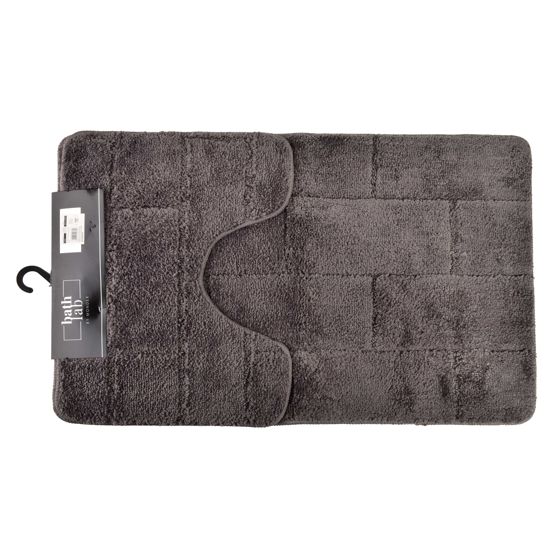Kylpyhuonematto polyesteri ZAC 50x37/50x80 cm tummanharmaa 2 kpl