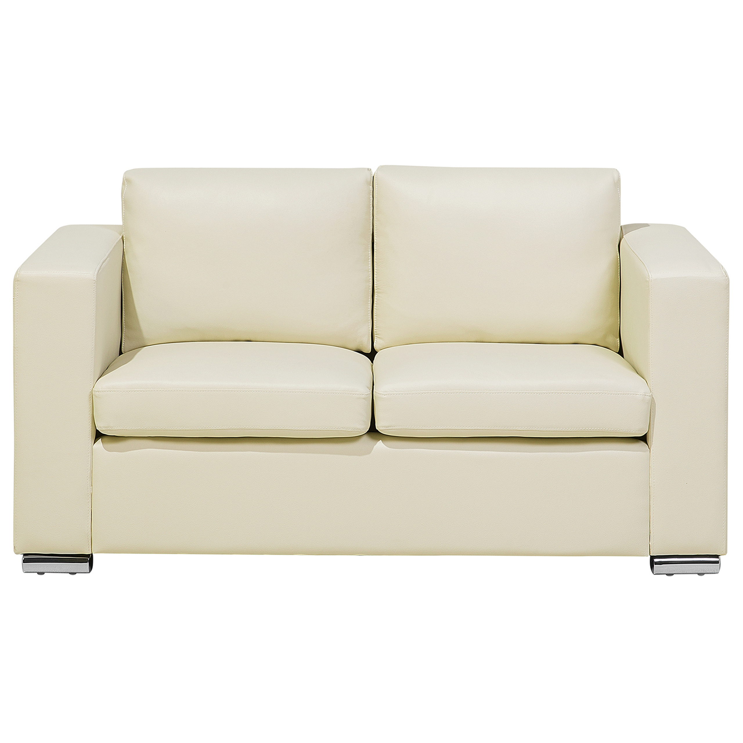 Sohva 2-istuttava HELSINKI nahka Vaaleanbeige