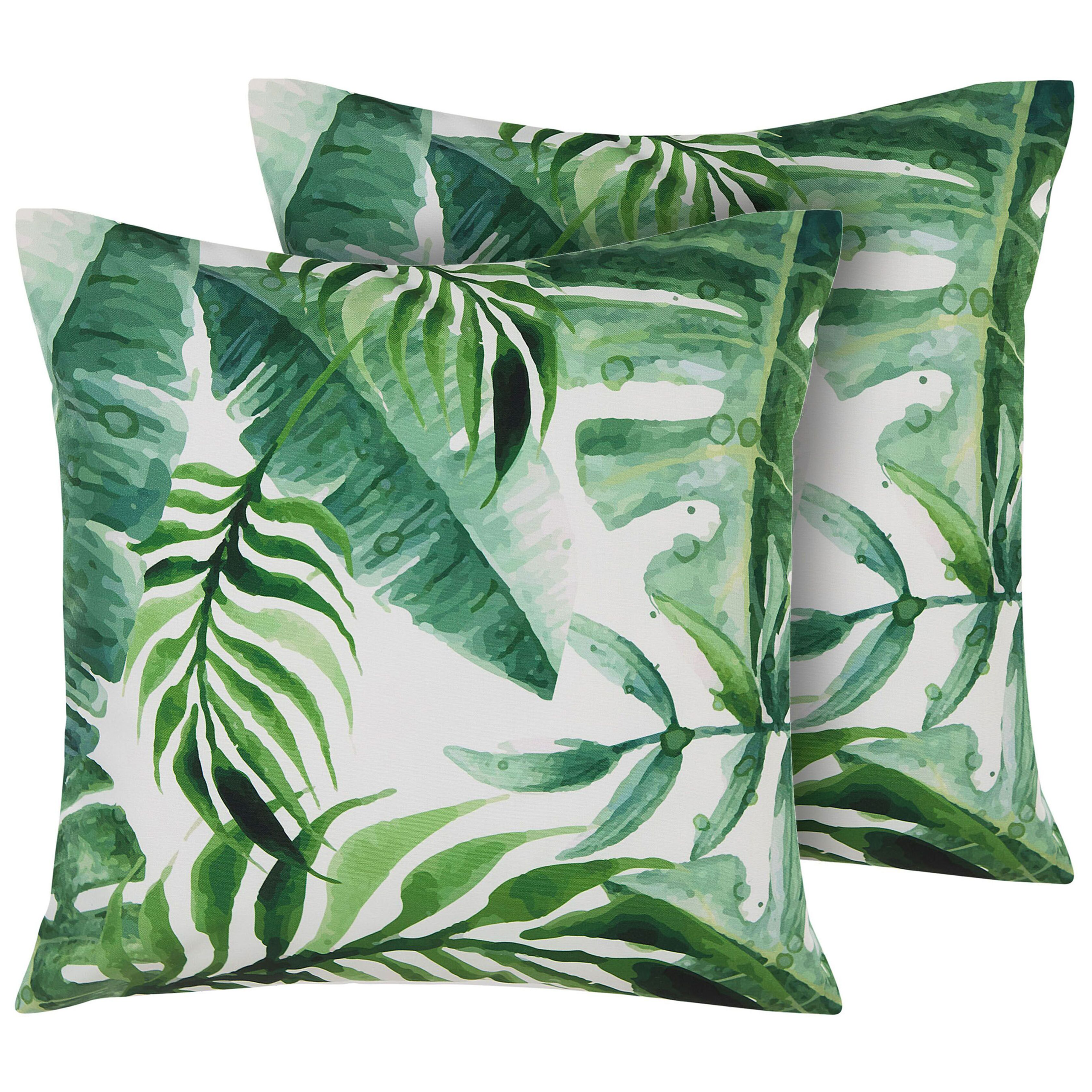 Ulkotyynysetti 2 kpl PAVELLI Kasvikuvio 45 x 45 cm Vihreä