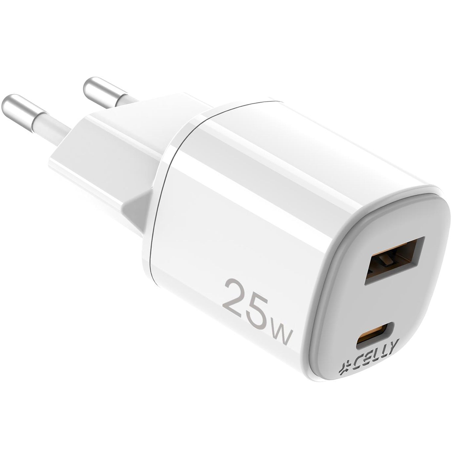 USB-laturi GaN 1 x USB-A + 1 x USB-C PD 25W