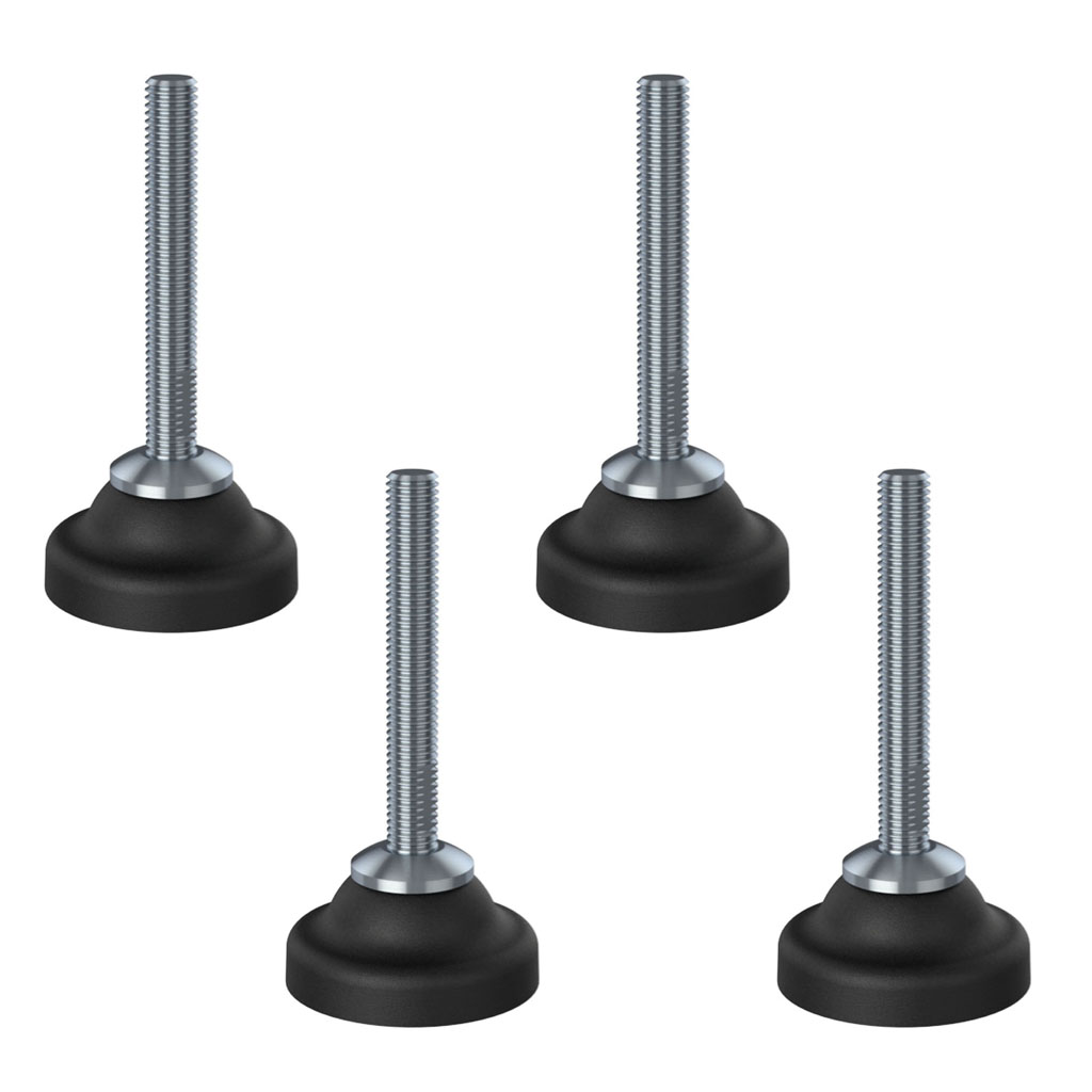 Ruostumaton tasoitusjalka M10x70 50mm muovijalalla 900kg - 4 kpl:n sarja