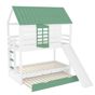 Lasten liukumäkisänky, 90x200 cm, valkoinen & vihreä