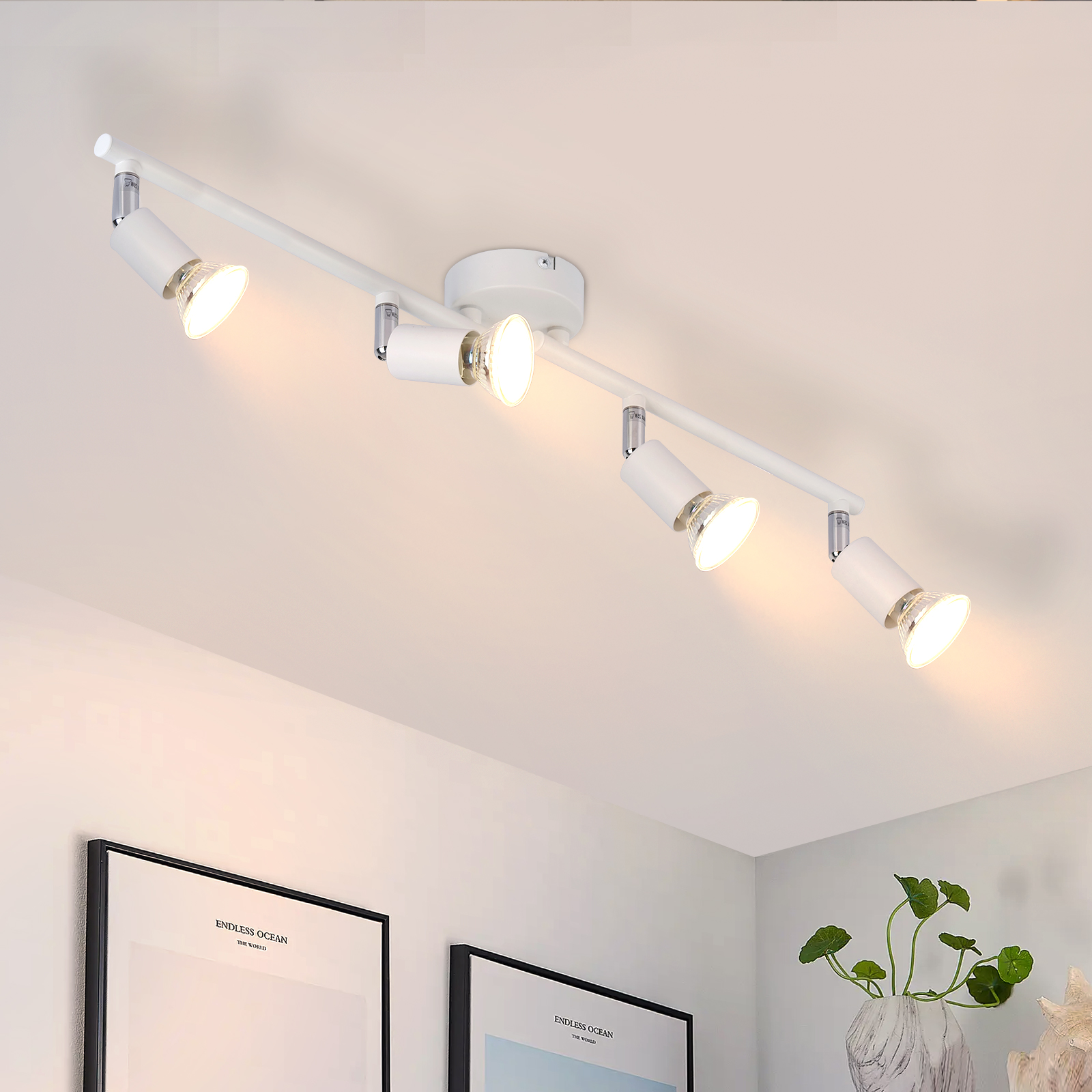 NETTLIFE LED - kattovalaisin 4 GU10- lamppua moderni kattovalaisin sisäkäyttöön kohdevalo valkoinen