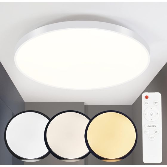 NETTLIFE LED-himmennettävä kattovalaisin IP44 37 x 2,5 cm