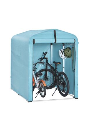 SoBuy Autotalli KLS11-BL - Ekologinen ulkovarasto 120x176x163 cm