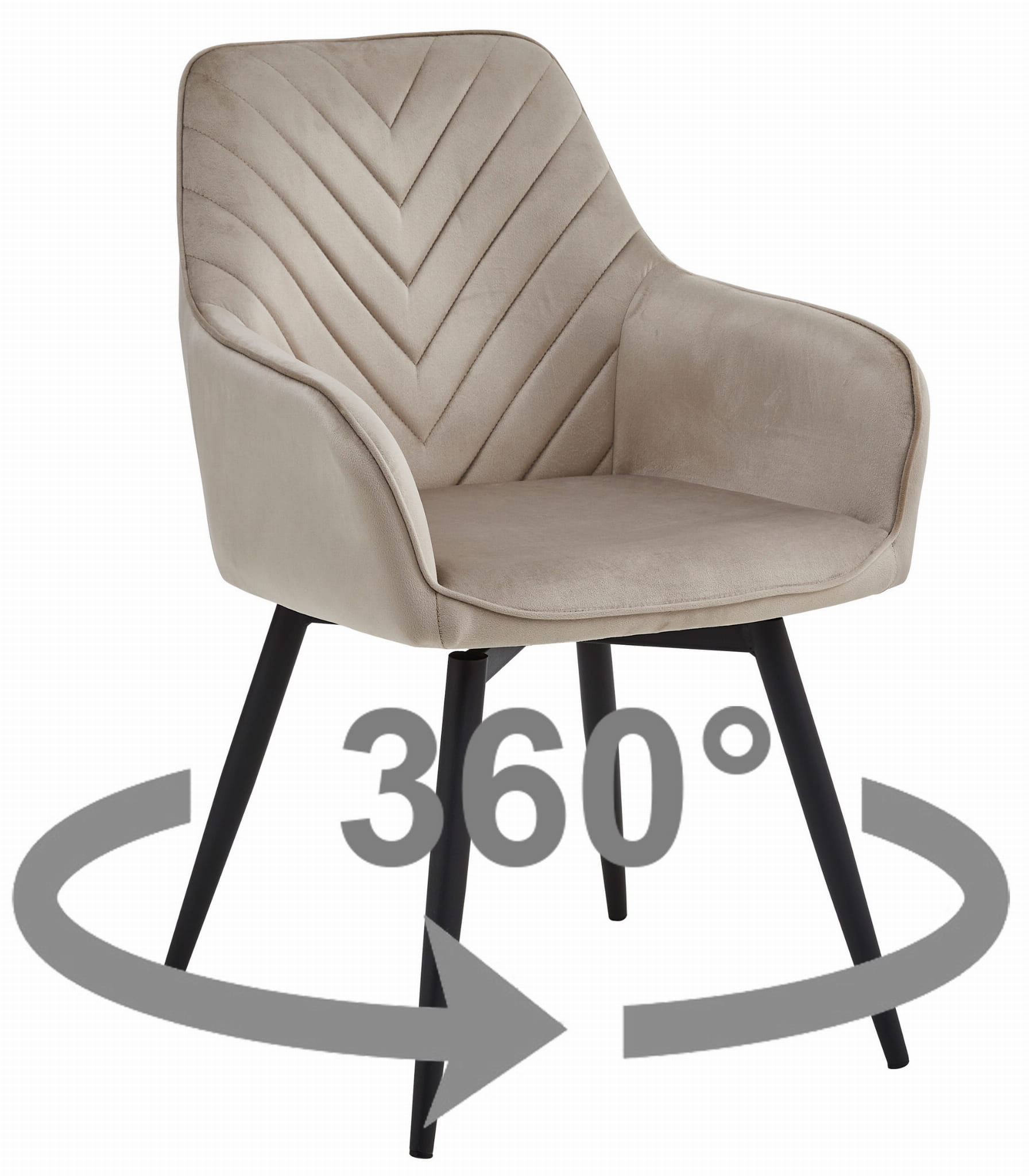 NANA360-tuoli, tummanbeige sametti, mustat jalat (1 kpl)