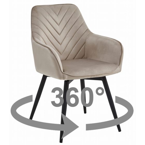 NANA360-tuoli, tummanbeige sametti, mustat jalat (1 kpl)