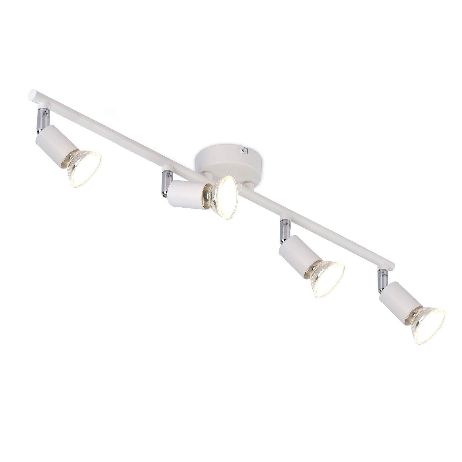 NETTLIFE LED-kattovalaisin 4 GU10-lamppua moderni kattovalaisin sisäkäyttöön kohdevalo valkoinen
