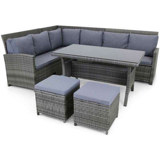 Lyfco Loungeryhmä tyynyvarastolla Tanumshed, 9-istuttava, harmaa