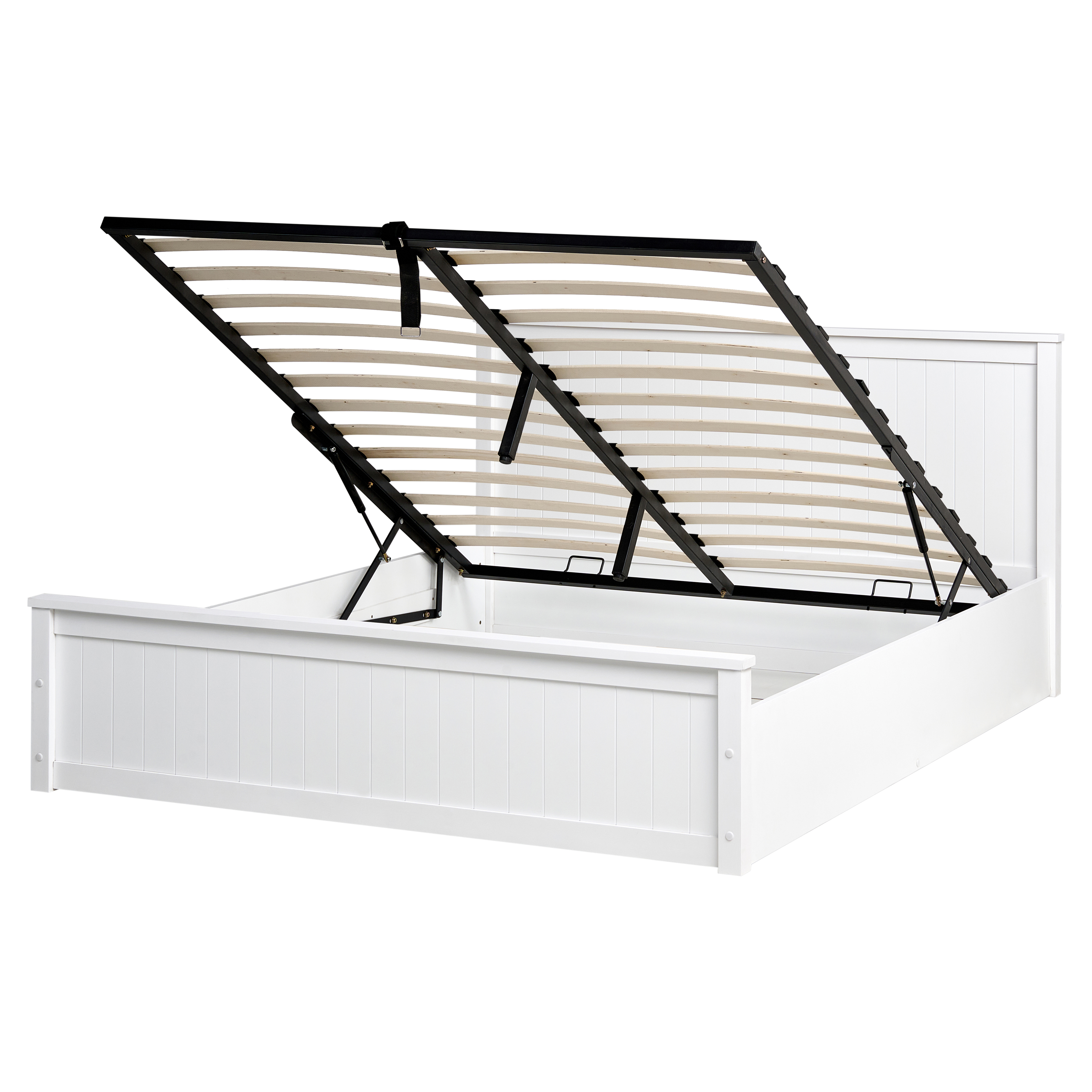 Sänky säilytystilalla mänty LAMBRES  160 x 200 cm Valkoinen