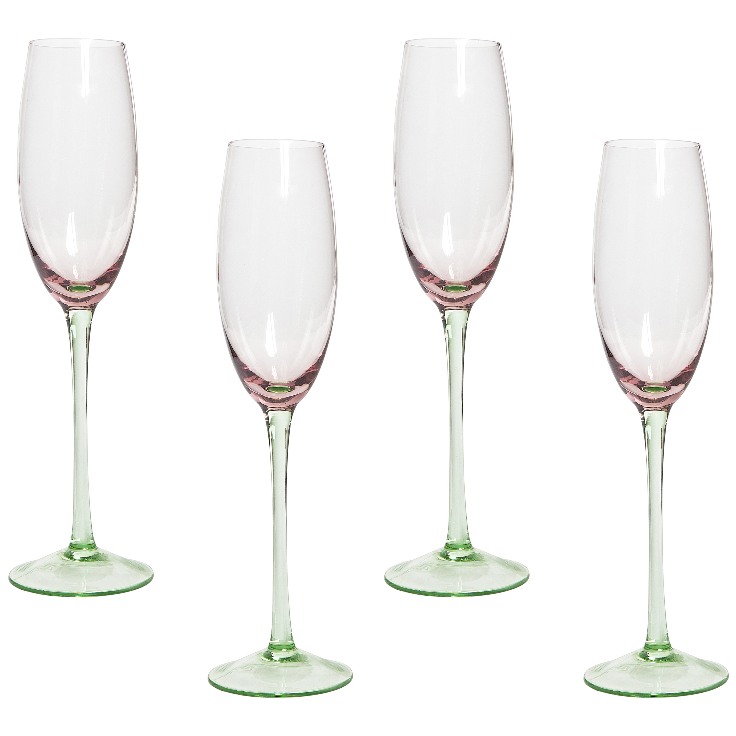 Samppanjalasisetti 4 kpl DIOPSIDE 200 ml Vaaleanpunainen