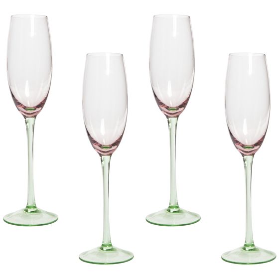 Samppanjalasisetti 4 kpl DIOPSIDE 200 ml Vaaleanpunainen