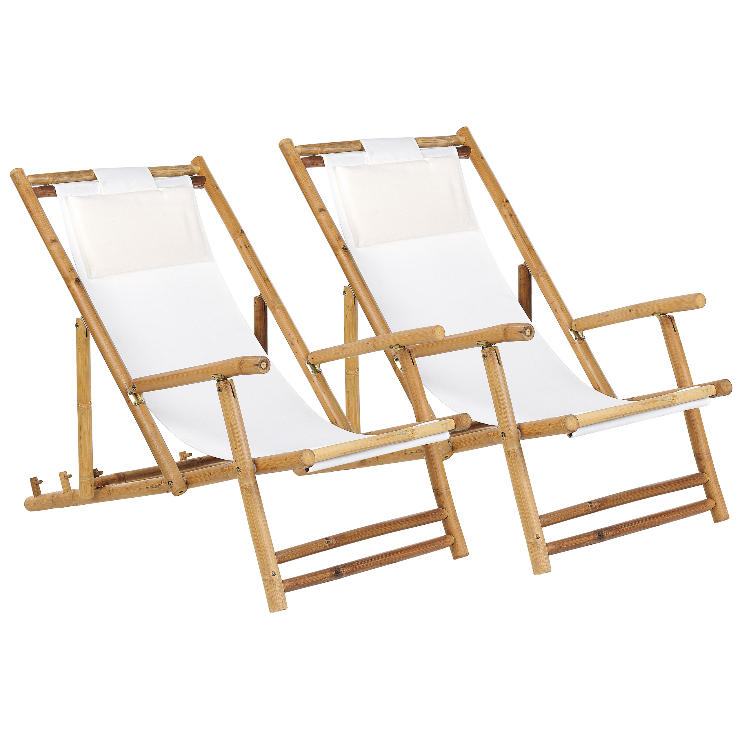 Aurinkotuolisetti taitettava 2 kpl ATRANI Bambu Vaaleanbeige