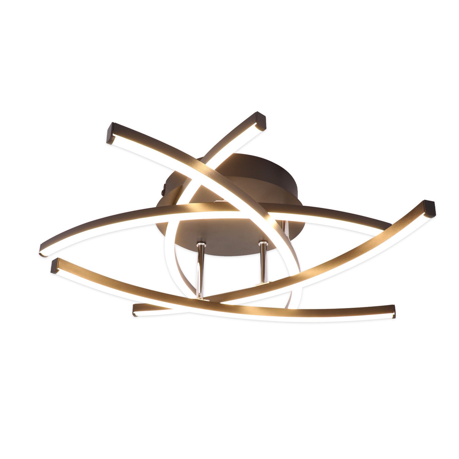 NETTLIFE LED - kattovalaisin, makuuhuoneeseen, musta, himmennettävä, 32w, moderni, metalli Kaukosäätimellä