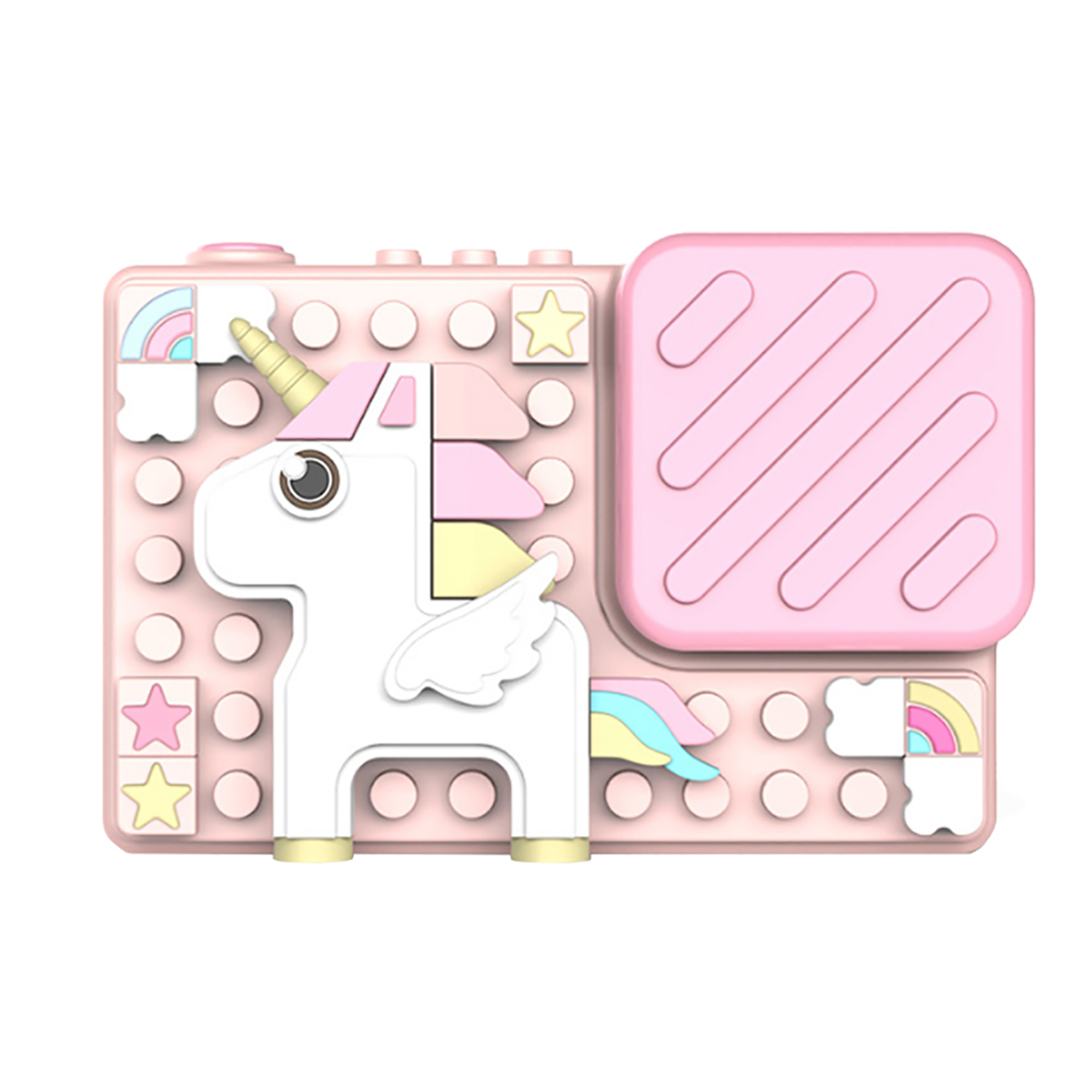 Lasten digikamera 18 MP, yksisarvinen, minipeleillä ja suodattimilla