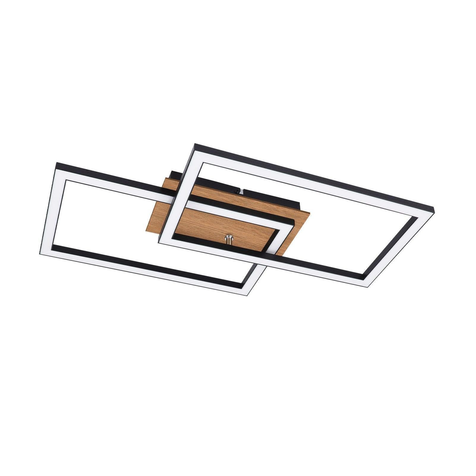Moderni, LED-kattovalaisin, puinenKattovalaisin, 3000k, lämminValkoinen, musta, suorakaiteen, muotoinen, muotoilu, 24w
