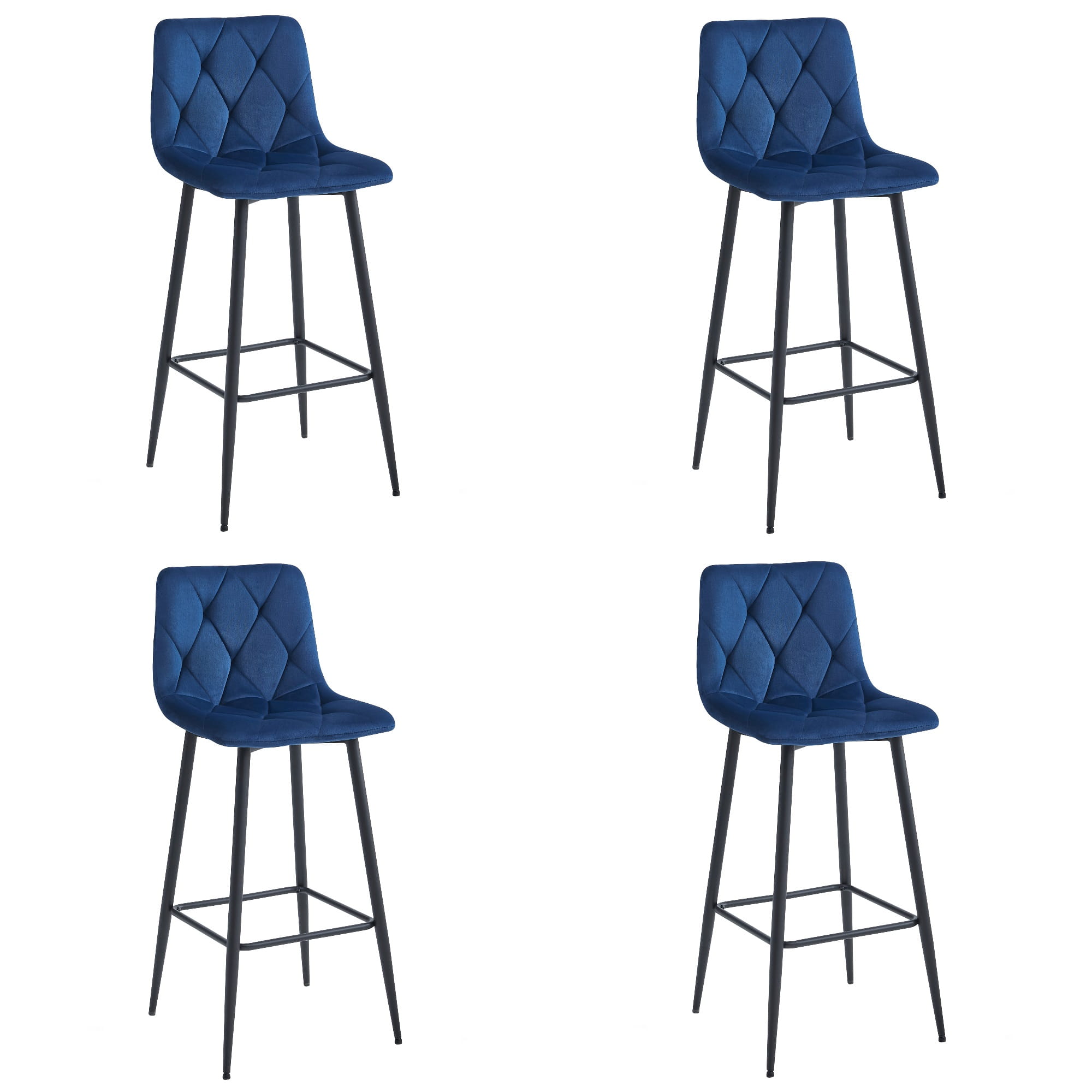 NADO-baarijakkara, tummansininen sametti, mustat jalat (4 kpl)