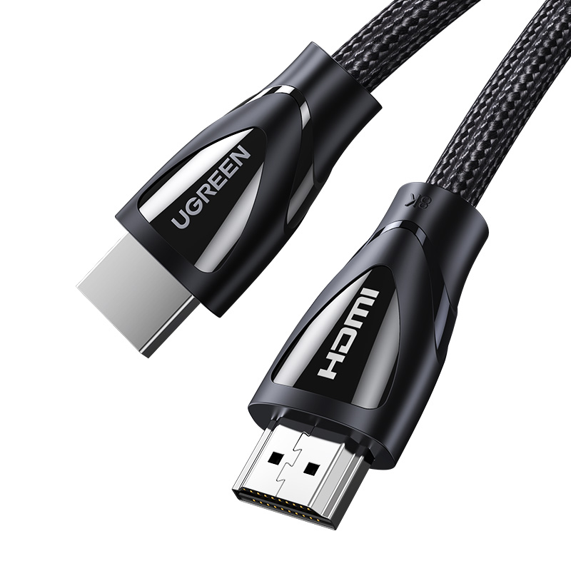 HDMI 2.1 8K 60Hz 1,5 m puuvillapunottu kaapeli musta