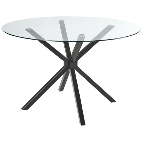 Ruokapöytä MESTON Musta 120 cm 120 cm Karkaistu lasi