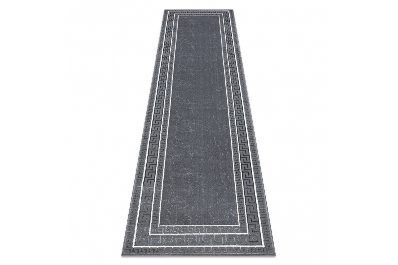 Matto, Juoksija ALLURE 1960 Kreikkalainen avain, kehyskuviolla - Rakenteellinen, tyylikäs, glamour harmaa