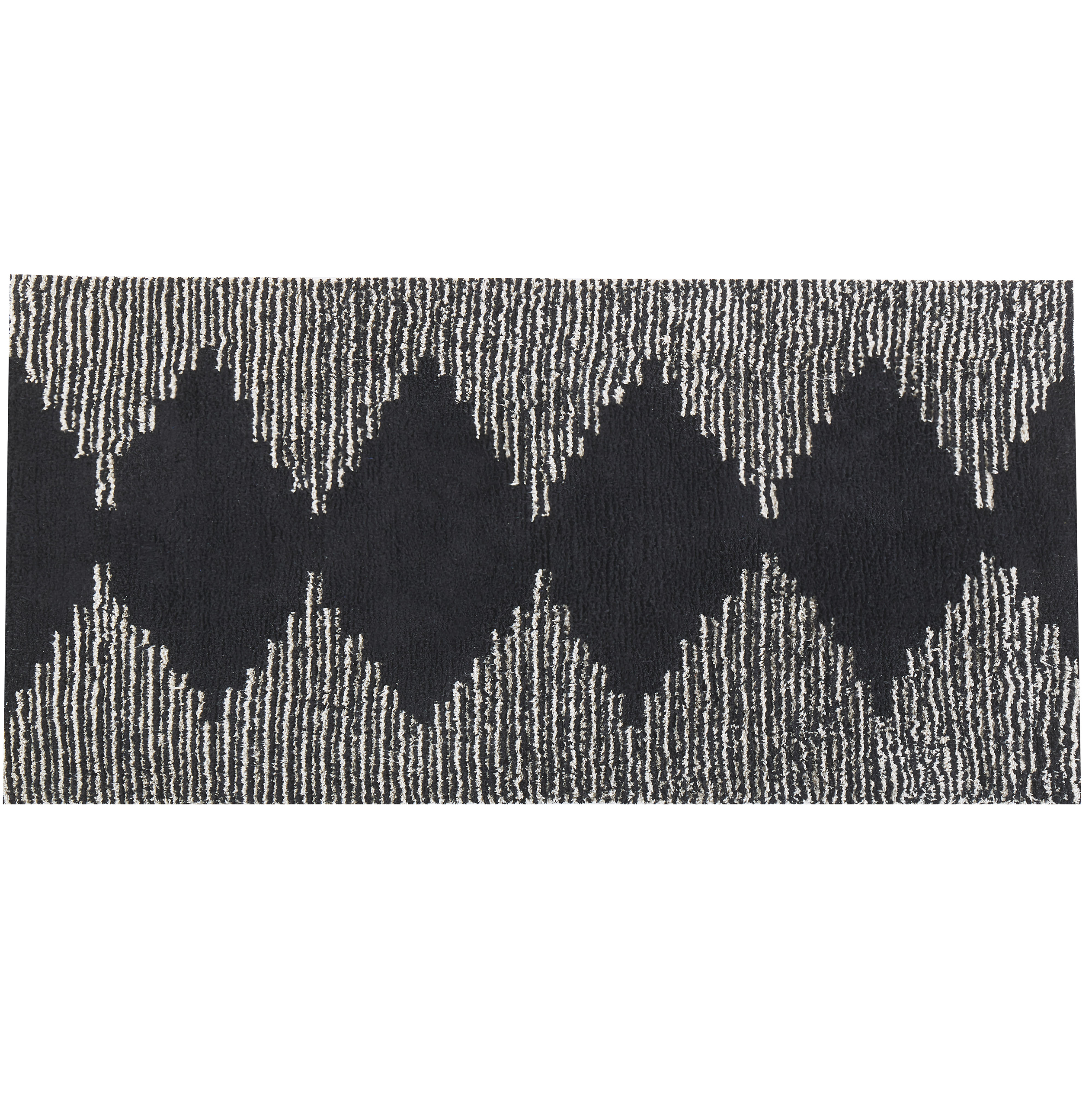 Matto BATHINDA Musta/valkoinen 80 x 150 cm Puuvilla