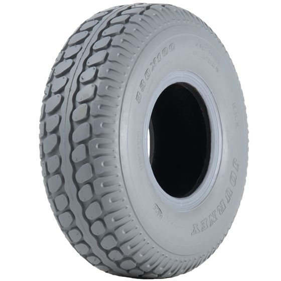 330x100 -kokoinen liikuntarajoitteisille tarkoitettu skootterin rengas, harmaa, lohkoinen, ilmarengas, 4-kerroksinen, jälkiä jättämätön, 400-5 P525