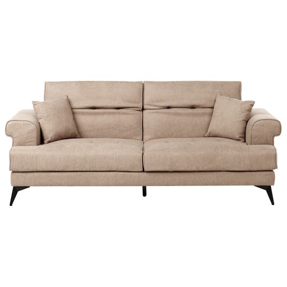 Sohva SKIVE kangas Vaaleanruskea 3-istuttava