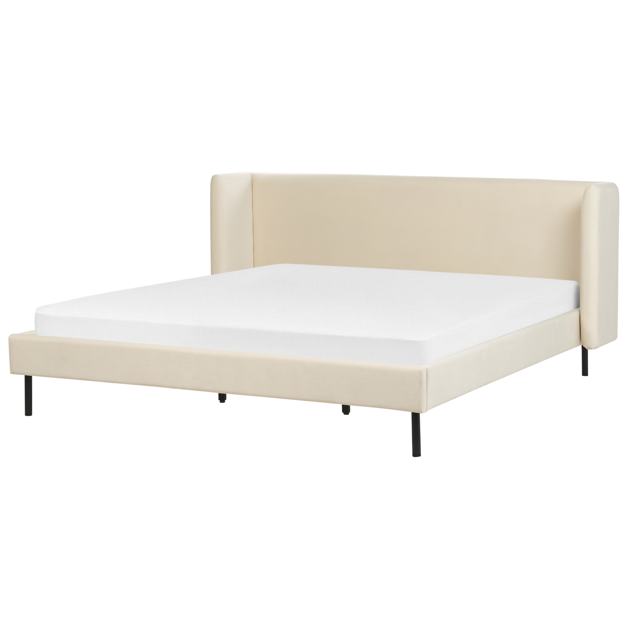 Sänky Sametti ARETTE 180 x 200 cm Vaaleanbeige