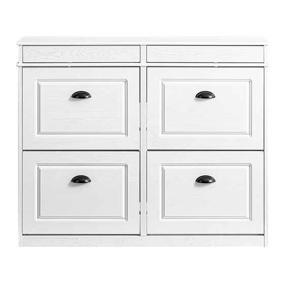 SoBuy Kenkäteline 4-ovinen limoitu 103x23x82 cm valkoinen FSR79-WG