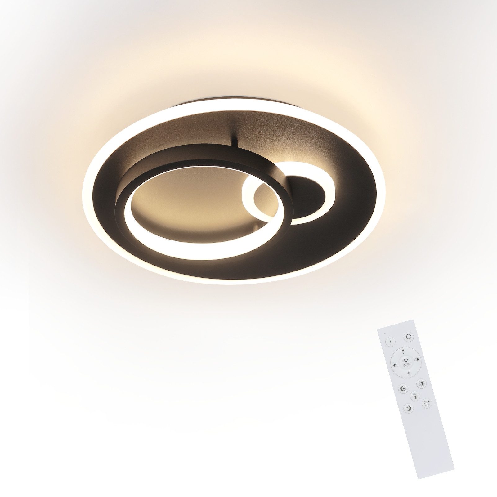 ZMH LED-kattovalaisin kaukosäätimellä, moderni olohuonevalaisin