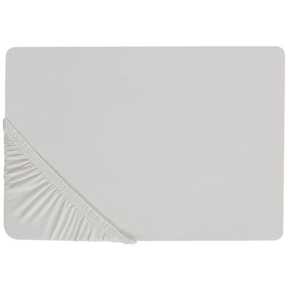 Muotoonommeltu lakana JANBU puuvilla 90 x 200 cm Vaaleanharmaa