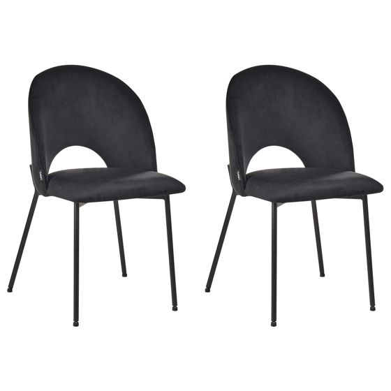 Ruokatuolisetti 2 kpl COVELO Sametti Musta