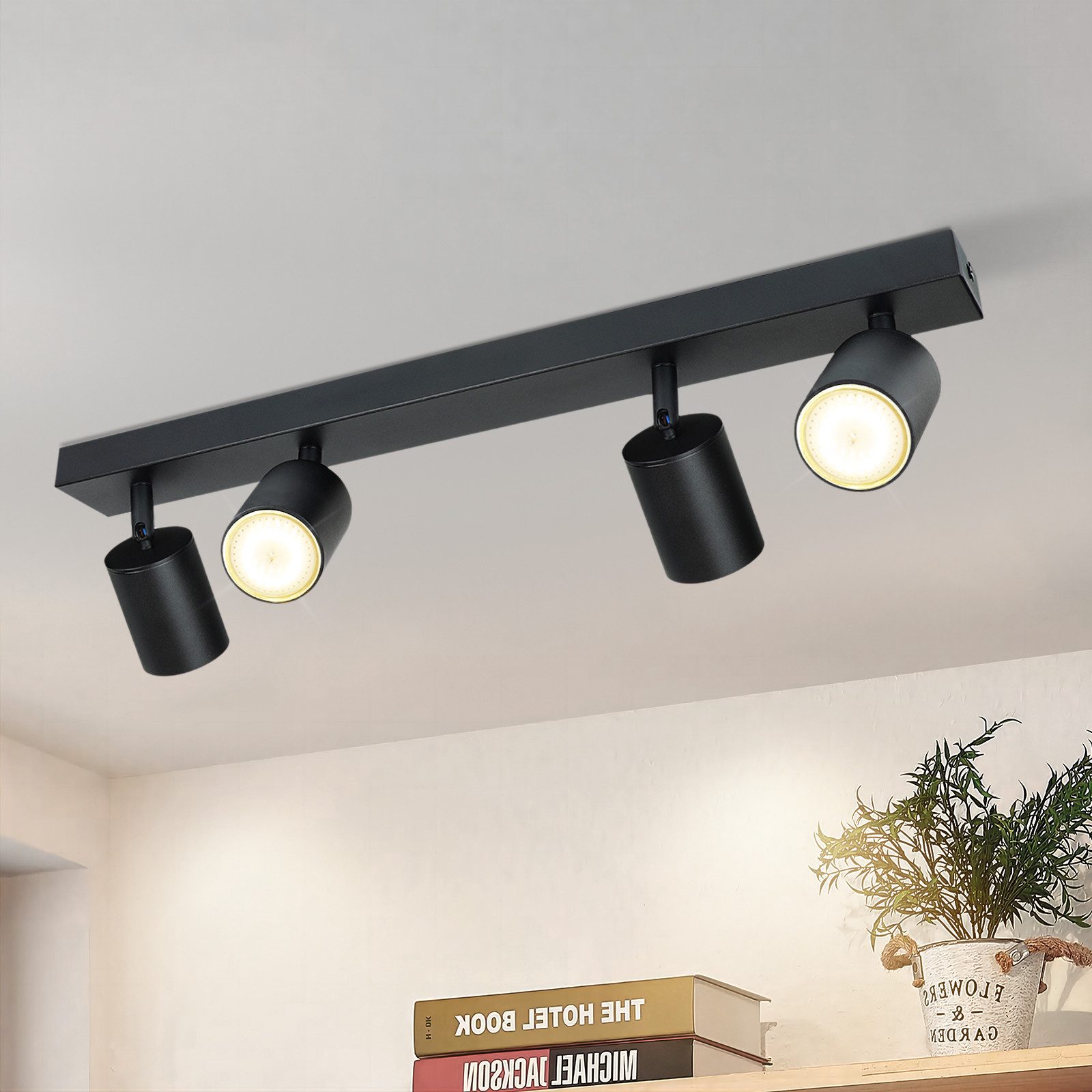ZMH kattokohdevalaisin, maks25 W, GU10, LED, moderni, 350° pyörivä, teollistyylinen kohdevalaisin olohuoneeseen, makuuhuoneeseen