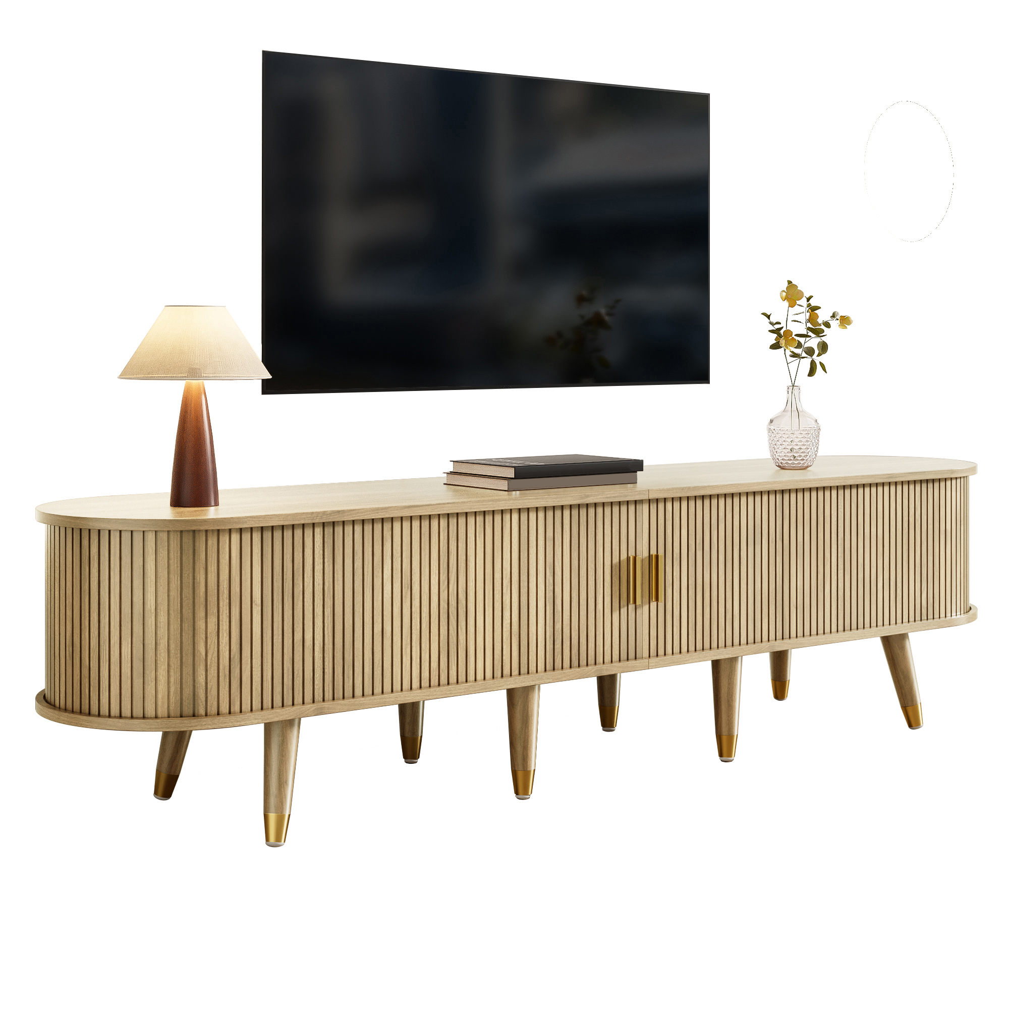 TV-taso liukuovilla 175x38x45 cm tammen värinen MDF
