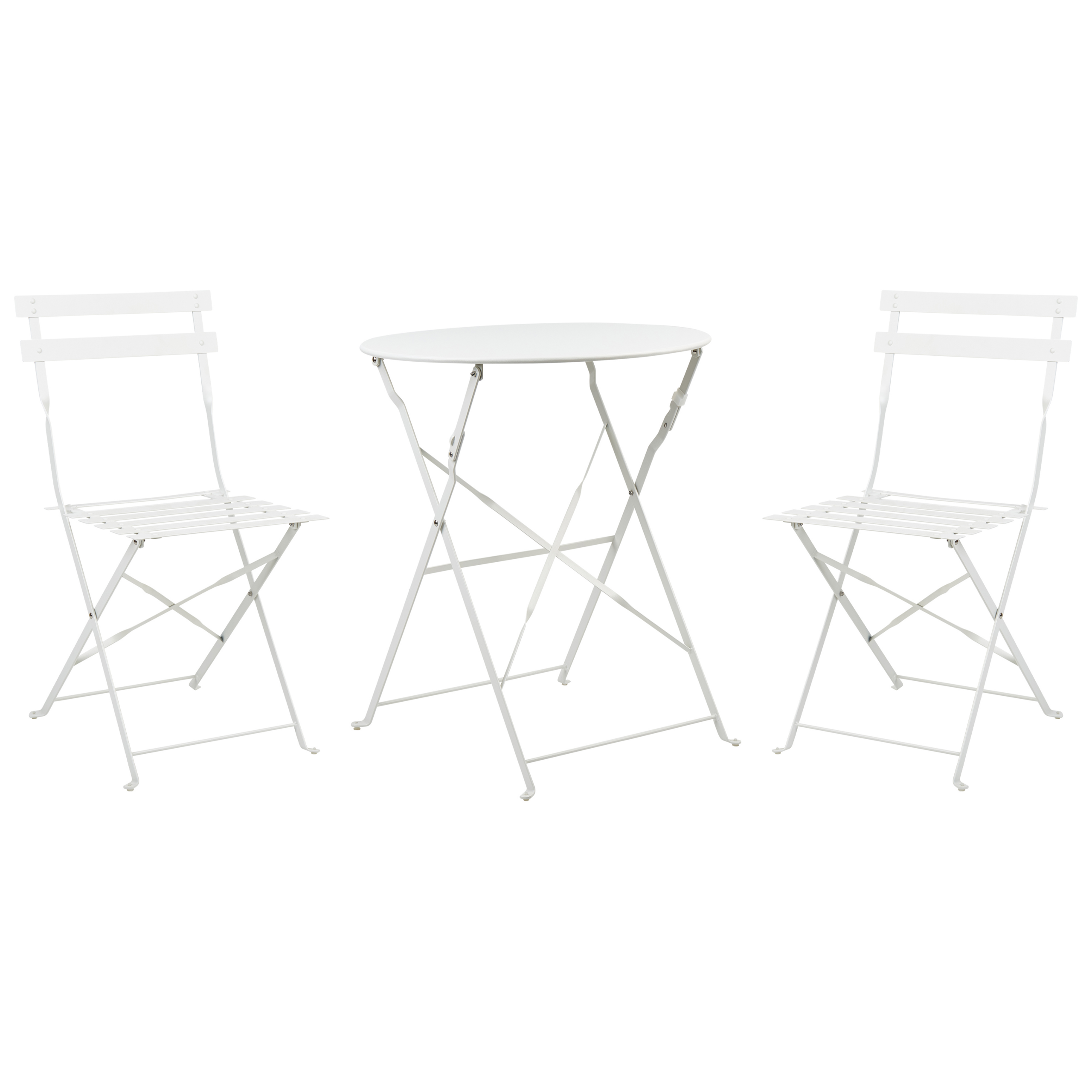 Bistrosetti taitettava FIORI metalli Valkoinen