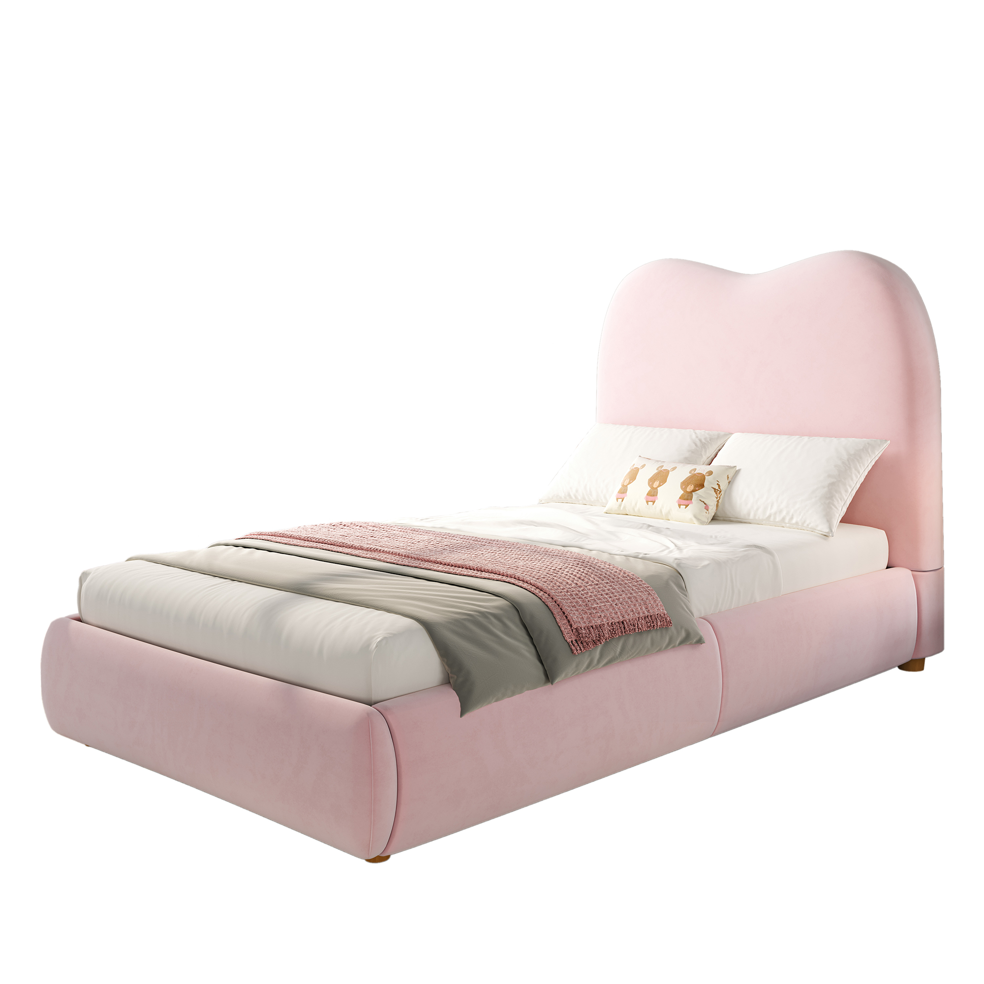 sänky 90x200 cm turva-aidat säilytystila pinkki sametti