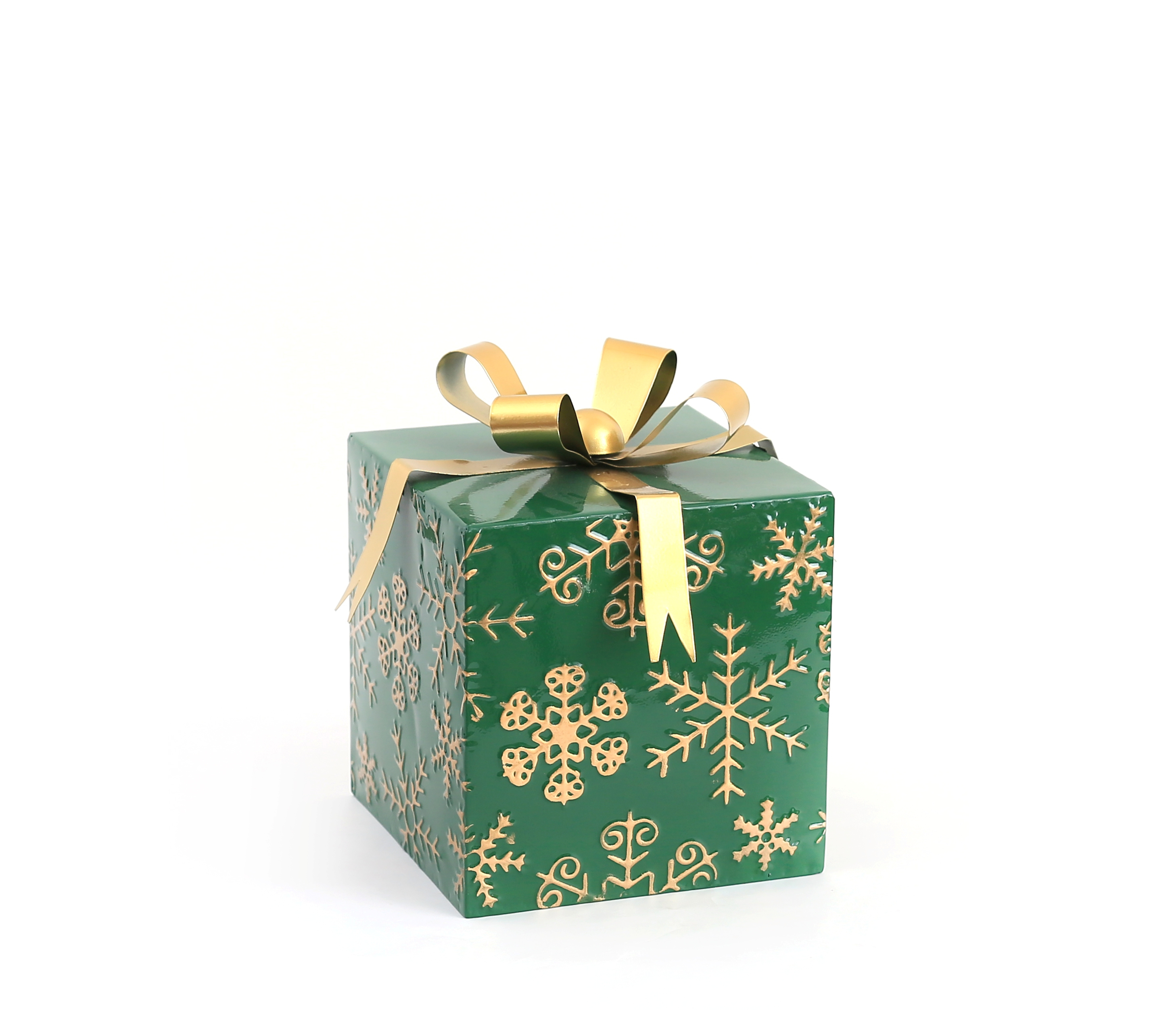 Lahjapakettikoriste SANTA LILA vihreä-kulta metalli 18, 5x18, 5x24 cm