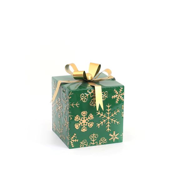 Lahjapakettikoriste SANTA LILA vihreä-kulta metalli 18, 5x18, 5x24 cm