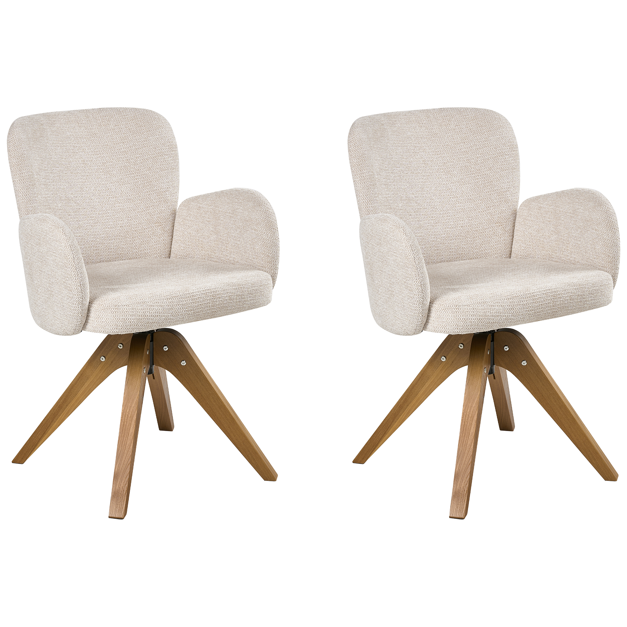 Ruokatuolisetti 2 kpl pyörivä JEAN Kangas Vaaleanbeige
