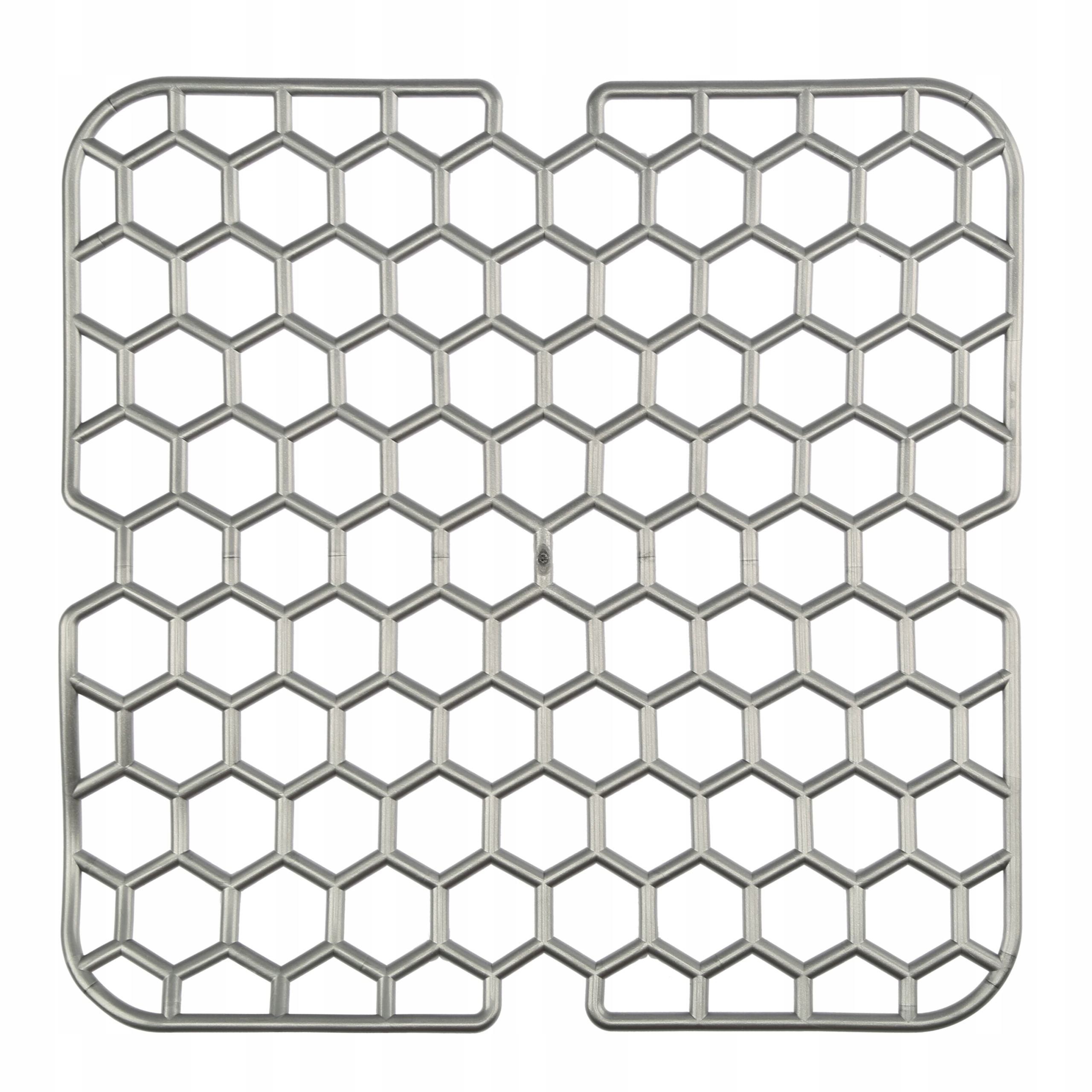 Pehmeä neliönmuotoinen pesualtaan ritilämatto, harmaa, 28,5 cm