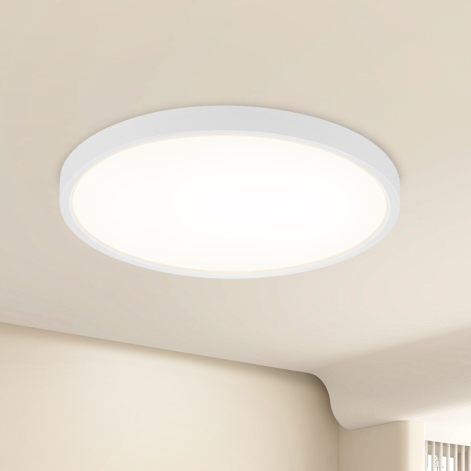 NETTLIFE litteä LED - kattovalaisin 18 cm - 15 W, valkoinen, 4000 K - moderni valaistus keittiöön, eteiseen, makuuhuoneeseen