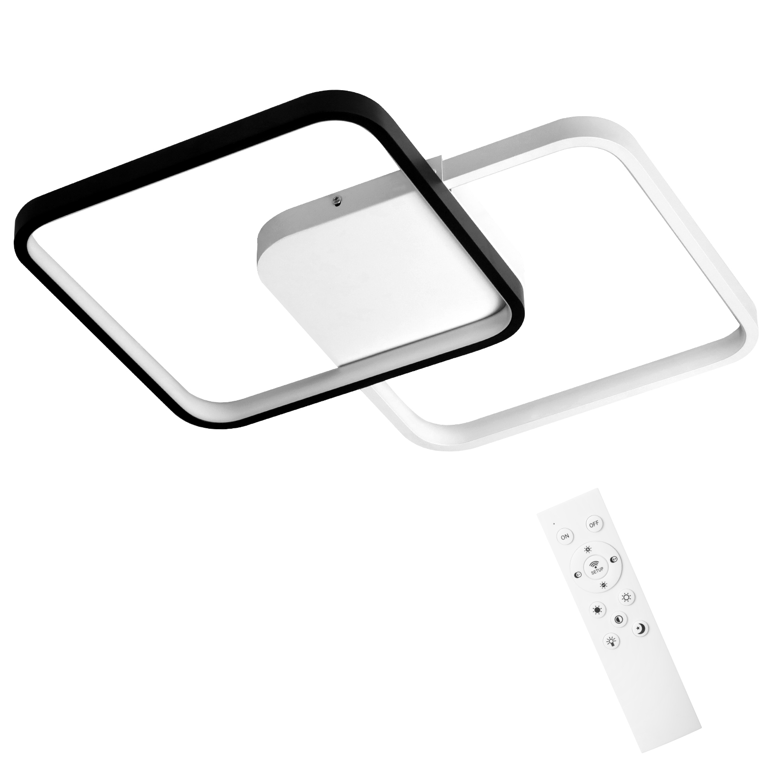 NETTLIFE moderni, 55W, musta, metallinen, LED-kattovalaisin, himmennettäväKaukosäätimellä, 43 cm, design-keittiönValaisin, olohuoneeseen