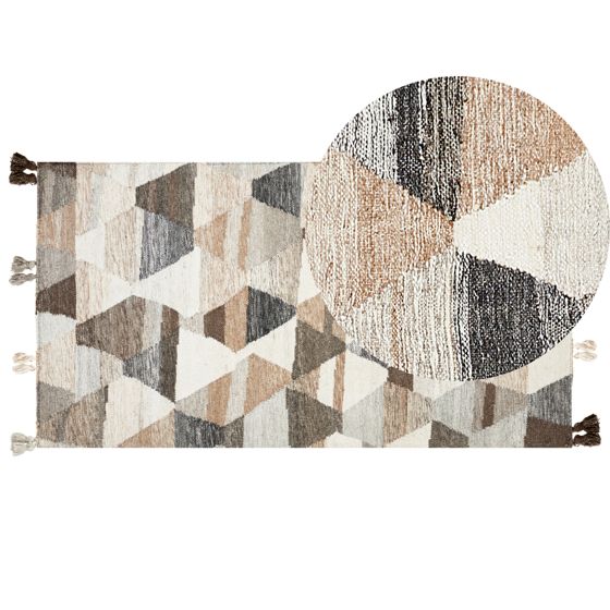 Matto ARGAVAND Beige 80 x 150 cm villa Kelim-matto