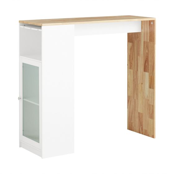 SoBuy Baaripöytä keittiön pöytä korkea puukuitulevystä valkoinen FWT99-WN