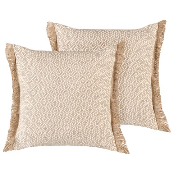 Koristetyynysetti 2 kpl LONAR 45 x 45 cm Beige