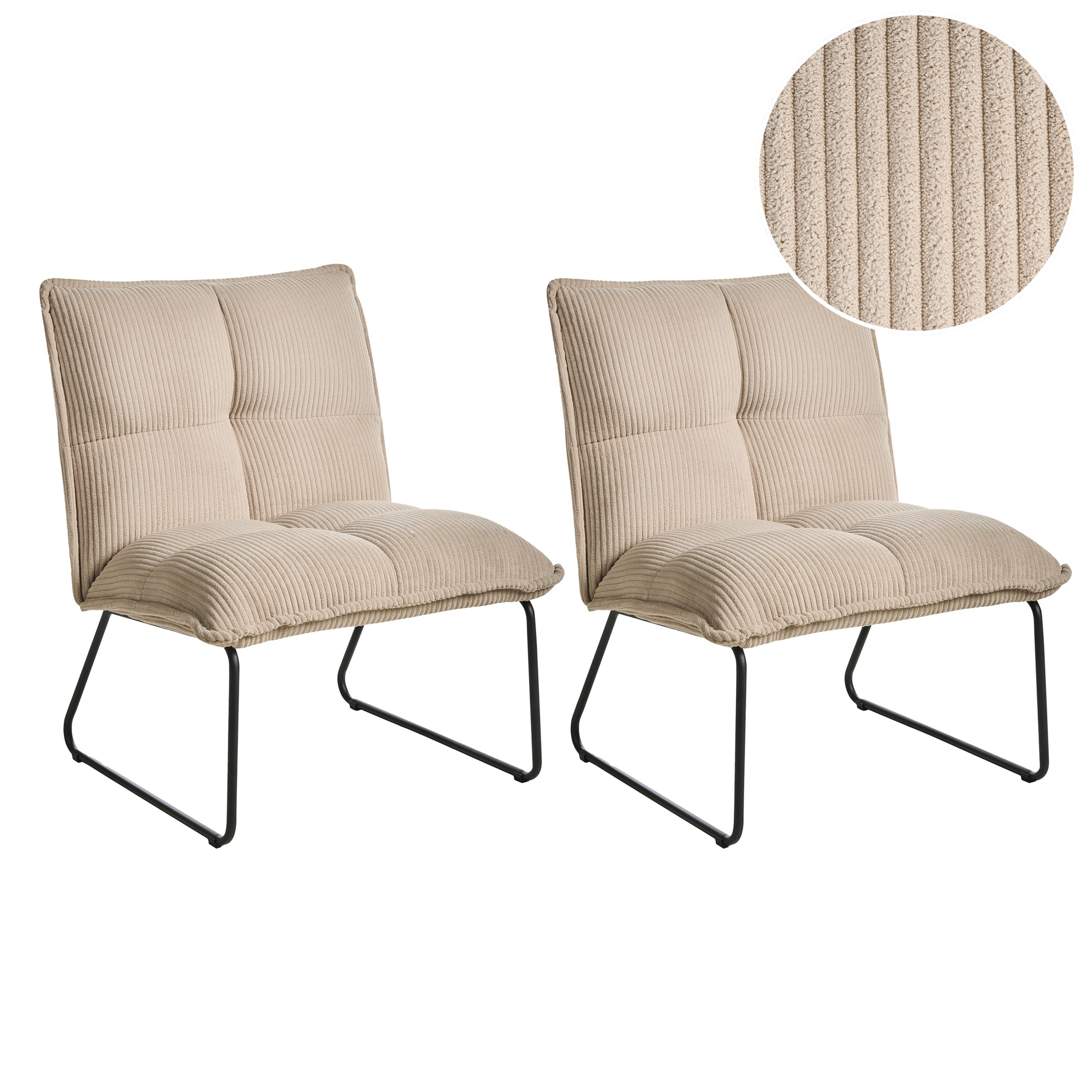 Nojatuolisetti 2 kpl BJASTA Vakosametti Beige
