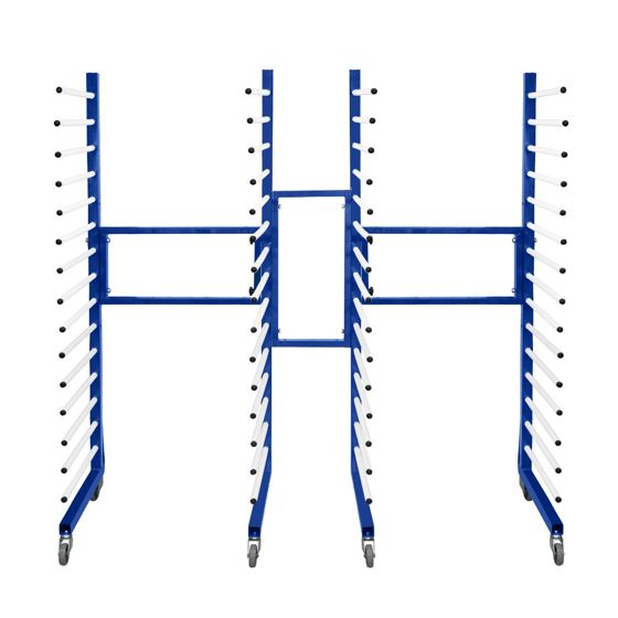 Yhdistelmäsuihkukuivausteline, 2 kpl, vaunu ja liitin