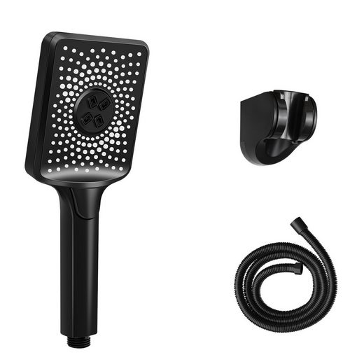 NETTLIFE Doccetta Nera Suihkupää, jossa on 3 neliönmuotoista vesisuihkua