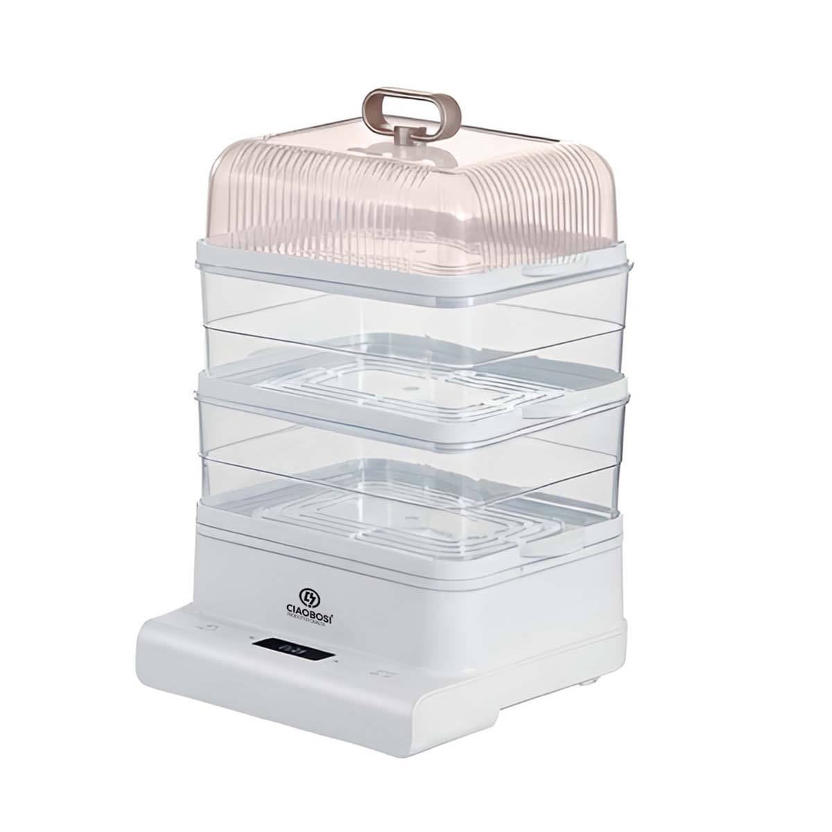 Sähköinen höyrykeitin 800W, 3 kerrosta ja kokonaiskapasiteetti 10L